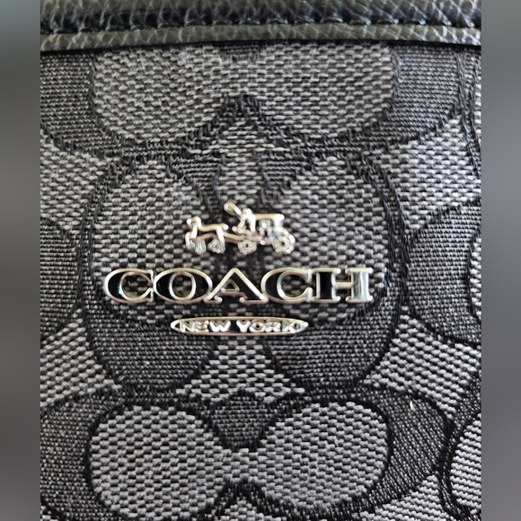 Coach Outline Black and Gray Signature Tote, Excellent Condition - Picture 3 of 14
